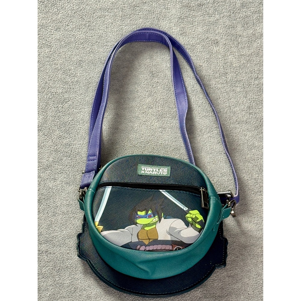 TMNTโ x Naruto Leonardo Crossbody Bag Teenage Mutant Ninja Turtles Green Purple